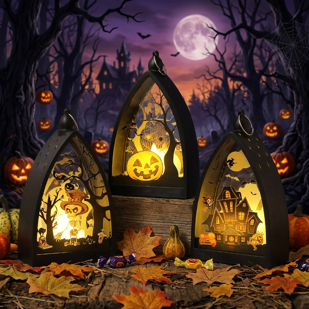 Halloween LED-Windlaterne