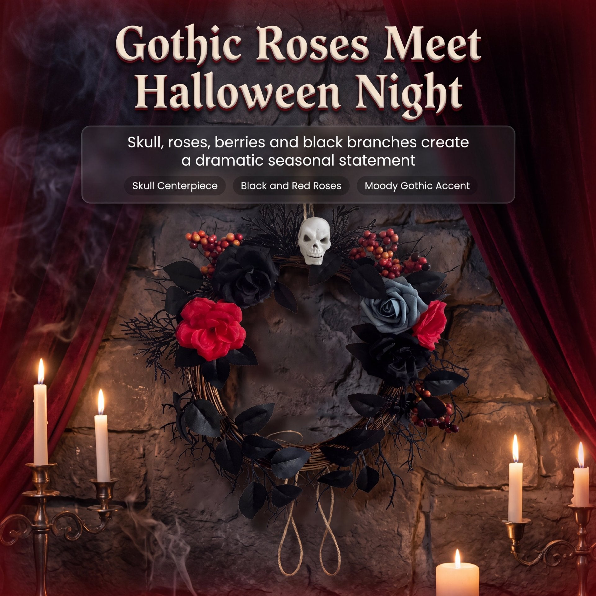 Rose Skull Wreath