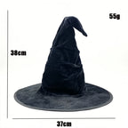 Black Ruched Wizard Hat