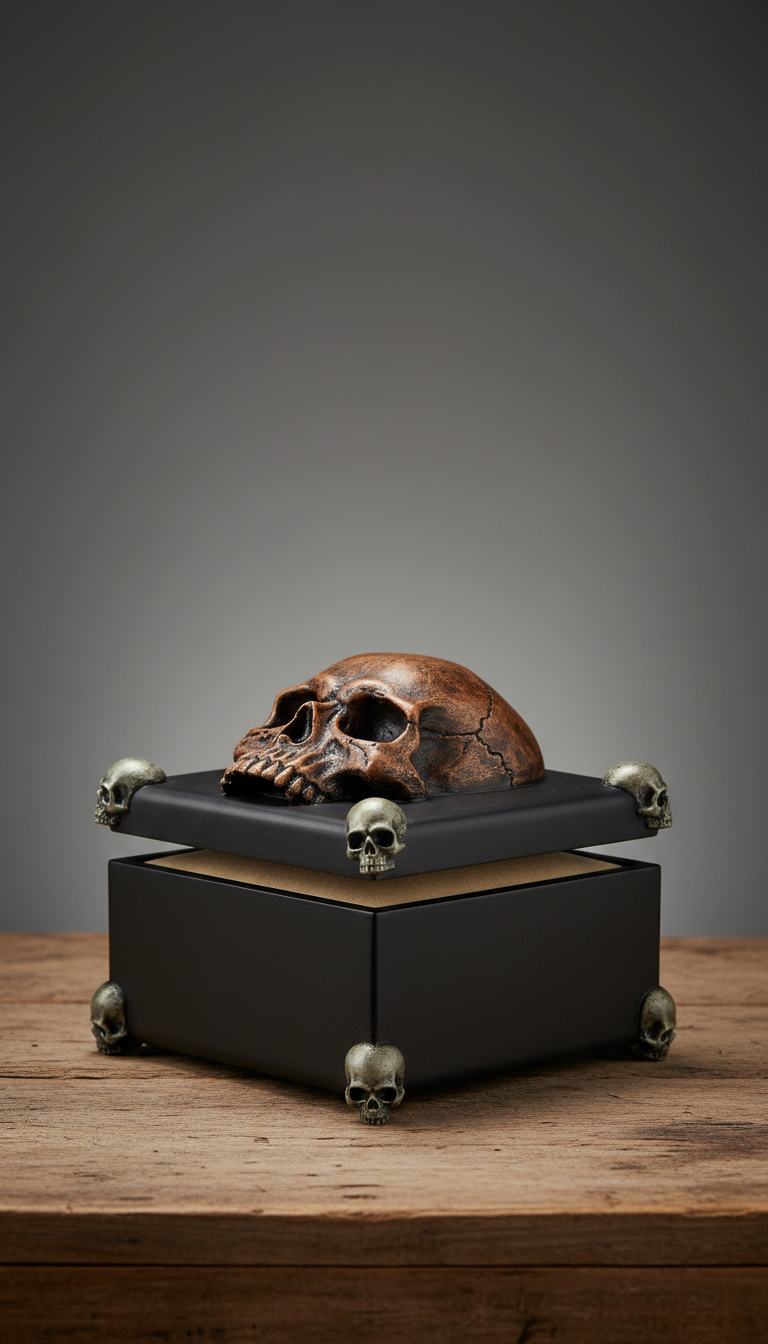Boîte à bijoux ornée d’un crâne