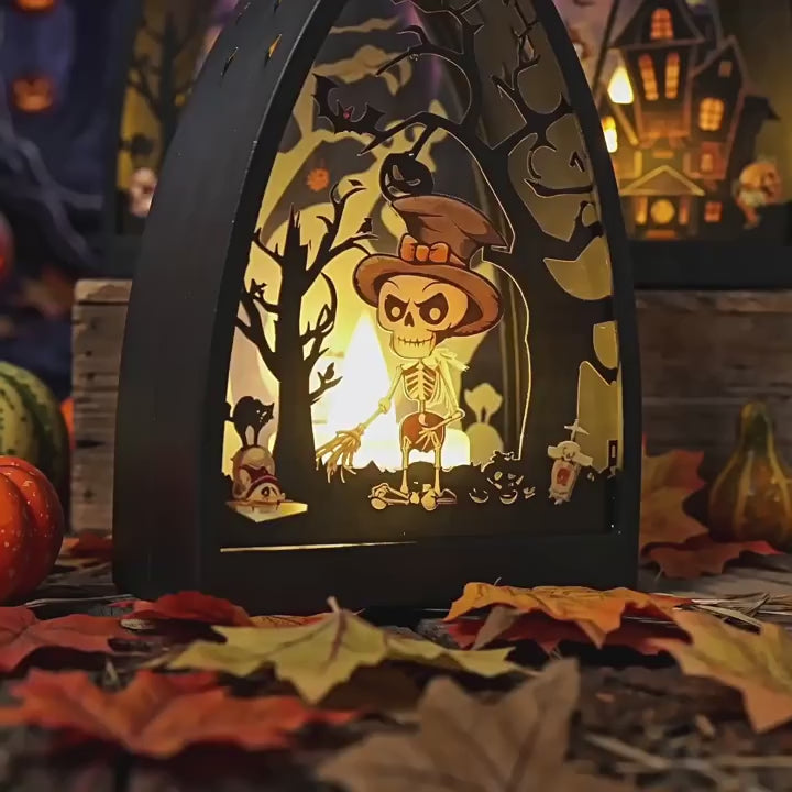 Halloween LED-Windlaterne